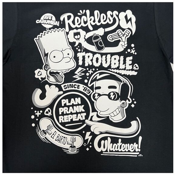 Simpsons Men’s M El Bart Graffiti T-Shirt Milhouse Universal Carumba Skateboard - Picture 1 of 7